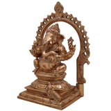Handcrafted Bronze Ganesha Idol in Panchaloha | Vinayaka Ganapati Murti for Home Temple | Traditional Chola Art Pillaiyar Statue, Gold, 8.5 Inch, 1 Piece