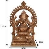 Handcrafted Bronze Ganesha Idol in Panchaloha | Vinayaka Ganapati Murti for Home Temple | Traditional Chola Art Pillaiyar Statue, Gold, 8.5 Inch, 1 Piece