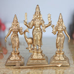 Handcrafted Panchaloha Murugan with Valli and Devasena Idol