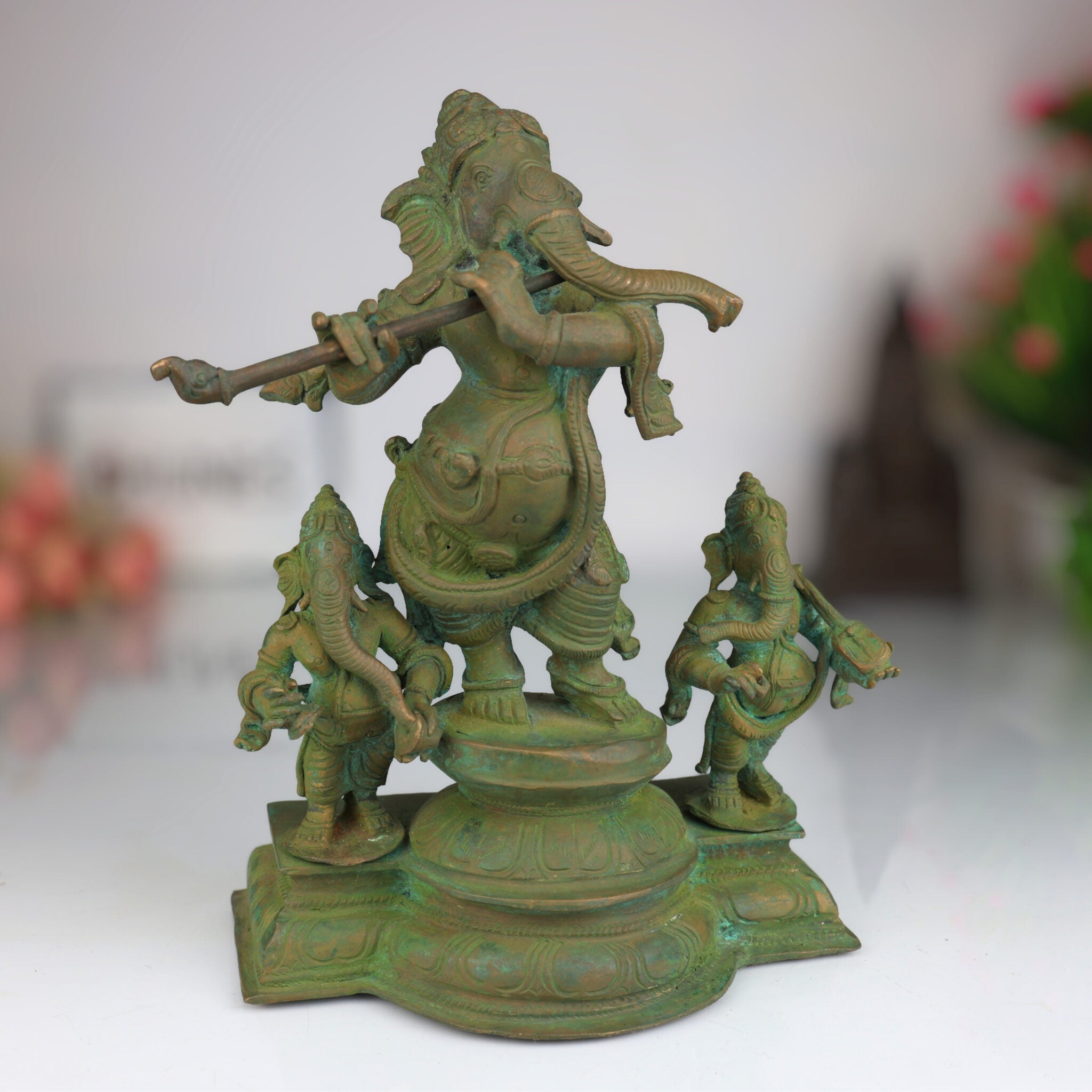 Bronze Musical Ganesha Idols, Ganesh Ki Murti, Panchaloha Ganpati Statue