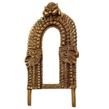 Bhunes Brass Prabhavali Arch Frame With Kirthimukha Thiruvachi, Wall Hanging Prabhawali For Deity, Temple Backdrop | Prabhaval For Home Mandir Decor, Gold, 10 Inch, 1 Piece