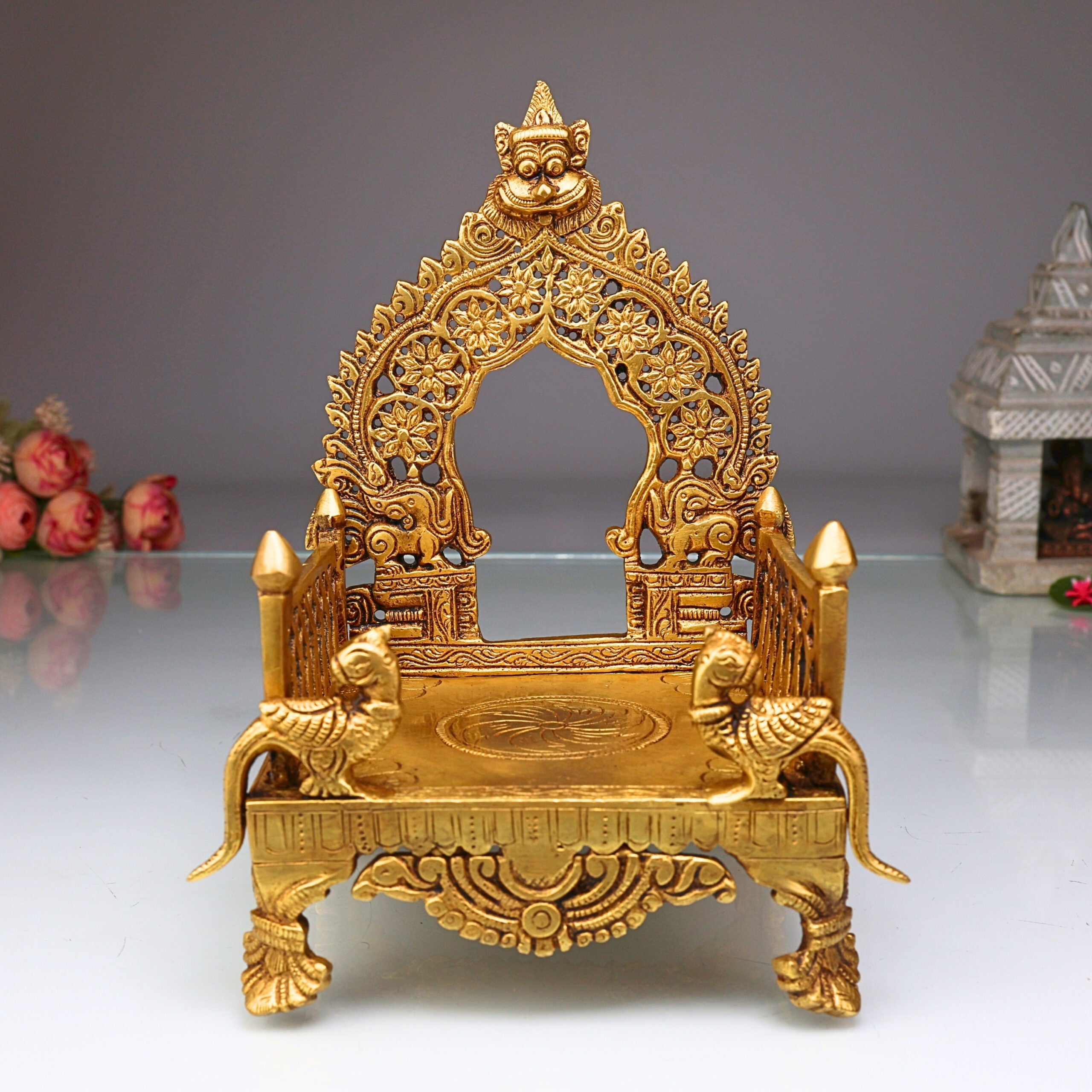 Brass Chowki with Prabhavali