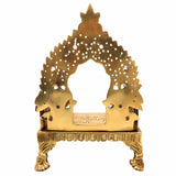 Bhunes Brass Chowki with Prabhavali Peetha for Temple, Singhasan Pooja Stand, Peetham Bajot for Mandir, Deity Platform, Home Decor, Gold, 8.5 Inch, 1 Piece