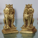Handcrafted Brass Lion Yali Prabhaval Idol – Peetal/Pittal Temple & Pooja Showpiece, Home Décor, Photo & Mirror Frame, Vastu Lucky Lion Statue