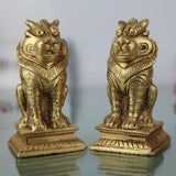 Handcrafted Brass Lion Yali Prabhaval Idol – Peetal/Pittal Temple & Pooja Showpiece, Home Décor, Photo & Mirror Frame, Vastu Lucky Lion Statue