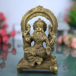 Handcrafted Brass Mahalakshmi Idol with Prabhavali | Pital Shri Devi Laxmi Murti for Pooja, Home Temple & Decor