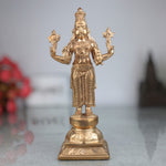 Handcrafted Bronze Dhanvantari Idol | Panchaloha Ayurvedic God Statue | Lord Dhanvantari Murti for Healing & Prosperity