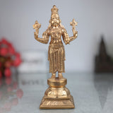Handcrafted Bronze Dhanvantari Idol | Panchaloha Ayurvedic God Statue | Lord Dhanvantari Murti for Healing & Prosperity