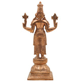 Handcrafted Bronze Dhanvantari Idol, Panchaloha Ayurvedic God Statue, Lord Dhanvantari Murti for Healing & Prosperity,Gold, 10.5 Inch, 1 Piece