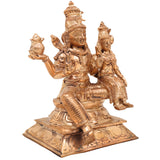 Handcrafted Panchaloha Swarna Bhairava with Shiva Parvati Idol, Bronze Swarnakarshana Bhairava Murti for Pooja & Vastu, Gold, 6.5 Inch, 1 Piece