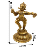 Handcrafted Brass Ladoo Gopal Krishna Idol – Gopala Murti, Govinda, Keshava, Radha Krishna Statue for Pooja Room, Home, Temple & Office Decor,Gold, 6 Inch, 1 Piece