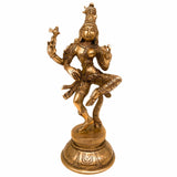 Brass Ardhanarishvara Idol, Shiv Parvati Combined Avatar Statue, Divine Religious Murti, Spiritual Home Decor, Pooja Room Statue, 12 Inch, Gold, 1 Piece