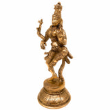 Brass Ardhanarishvara Idol, Shiv Parvati Combined Avatar Statue, Divine Religious Murti, Spiritual Home Decor, Pooja Room Statue, 12 Inch, Gold, 1 Piece
