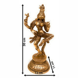 Brass Ardhanarishvara Idol, Shiv Parvati Combined Avatar Statue, Divine Religious Murti, Spiritual Home Decor, Pooja Room Statue, 12 Inch, Gold, 1 Piece