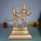 Handcrafted Panchaloha Bronze Shiva Parvathi Idol
