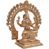 Handcrafted Bronze Mahalakshmi Idol | Panchaloha Kamala Devi Murti for Pooja, Home Temple & Prosperity ,gold,14 inch,1,