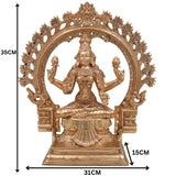 Handcrafted Bronze Mahalakshmi Idol | Panchaloha Kamala Devi Murti for Pooja, Home Temple & Prosperity ,gold,14 inch,1,
