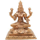 Handmade Panchaloha Bronze Mahalakshmi Idol | Varalakshmi, Sri Maha Lakshmi Statue for Pooja, Temple & Decor – Chola Art, Gold, 5.5 Inch, 1 Piece