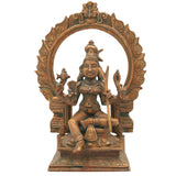 Handcrafted Panchaloha Rajarajeshwari Devi Bronze Idol – Lalitha Tripurasundari Chola Art Temple Sculpture,Brown, 7 Inch, 1 Piece