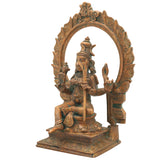 Handcrafted Panchaloha Rajarajeshwari Devi Bronze Idol – Lalitha Tripurasundari Chola Art Temple Sculpture,Brown, 7 Inch, 1 Piece