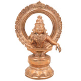 Handmade Panchaloha Ayyappa Swamy Idol with Prabhavali – Bronze Hariharanandan | Kanchu Dharma Shasta Murti for Home & Temple Decor,Gold, 8 Inch, 1 Piece