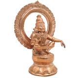 Handmade Panchaloha Ayyappa Swamy Idol with Prabhavali – Bronze Hariharanandan | Kanchu Dharma Shasta Murti for Home & Temple Decor,Gold, 8 Inch, 1 Piece