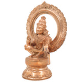 Handmade Panchaloha Ayyappa Swamy Idol with Prabhavali – Bronze Hariharanandan | Kanchu Dharma Shasta Murti for Home & Temple Decor,Gold, 8 Inch, 1 Piece