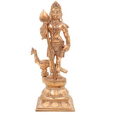 Panchaloha Bronze Murugan Idol – Handmade Lord Subramanya | Kartikeya | Skanda | Vel Murugan Statue for Home Temple & Pooja,Gold, 10 Inch, 1 Piece
