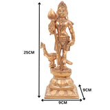 Panchaloha Bronze Murugan Idol – Handmade Lord Subramanya | Kartikeya | Skanda | Vel Murugan Statue for Home Temple & Pooja,Gold, 10 Inch, 1 Piece
