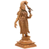 Bronze Meenakshi Idol, Handcrafted Goddess Menakshi Murti for Pooja, Home Decor & Spiritual Gifts, Brown, 7 Inch, 1 Piece