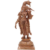Bronze Meenakshi Amman Idol, Handcrafted Panchaloha Goddess Statue, Chola Art Murti, Divine Meenakshi Parvati Figurine,Gold, 7 Inch, 1 Piece