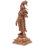Bronze Meenakshi Amman Idol, Handcrafted Panchaloha Goddess Statue, Chola Art Murti, Divine Meenakshi Parvati Figurine,Gold, 7 Inch, 1 Piece
