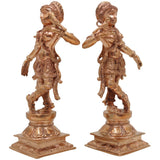 Bronze Apsara Idol, Chola Art Divine Dancer, Panchaloha Apsarini Statue, Handcrafted South Indian Celestial Nymph Sculpture, Gold, 5.5 Inch, 1 Piece