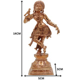 Bronze Apsara Idol, Chola Art Divine Dancer, Panchaloha Apsarini Statue, Handcrafted South Indian Celestial Nymph Sculpture, Gold, 5.5 Inch, 1 Piece