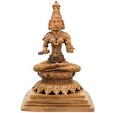 Bronze Handcrafted Annapurna Idol | Annapoorna Devi Murti | Panchaloha Goddess Statue | Chola Art Annapurneshwari Sculpture, Gold, 4 Inch, 1 Piece