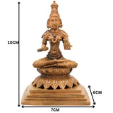 Bronze Handcrafted Annapurna Idol | Annapoorna Devi Murti | Panchaloha Goddess Statue | Chola Art Annapurneshwari Sculpture, Gold, 4 Inch, 1 Piece
