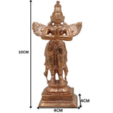 Handmade Panchaloha Garuda Dev Idol – Bronze Vishnu Vahana Murti | Suparna, Garuda Swamy, Khageshwara Sculpture for Temple & Home Décor,Gold, 4 Inch, 1 Piece