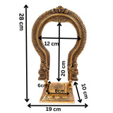 Brass Deity Stand with Prabhavali and Chowki – Handcrafted Pooja Peeth, Singhasan Bajot for Mandir, Temple Platform for Idol, Gold, 11 Inch, 1 Piece