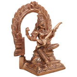 Handcrafted Panchaloha Bronze Saraswati Idol | Traditional Saraswati Murti, Goddess of Knowledge, Veena Saraswati Statue for Puja & Home Decor,Gold, 6 Inch, 1 Piece