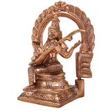 Handcrafted Panchaloha Bronze Saraswati Idol | Traditional Saraswati Murti, Goddess of Knowledge, Veena Saraswati Statue for Puja & Home Decor,Gold, 6 Inch, 1 Piece