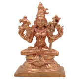 Handcrafted Bronze Kamakshi Amman Idol – Panchaloha Kanchi Kamakshi Devi Statue in Chola Style for Pooja & Temple Decor,Gold, 5.5 Inch, 1 Piece