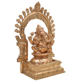 Handcrafted Panchaloha Ganesha Idol | Bronze Vinayaka Ganapati Murti | Chola Art Kanchu Ganesh Statue for Home Temple & Gift,Gold, 13 Inch, 1 Piece