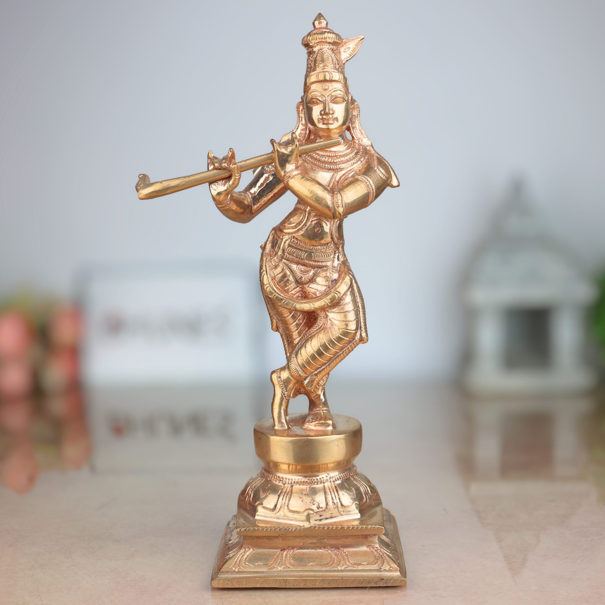 Handmade Panchaloha Bronze Krishna Idol