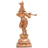 Handmade Panchaloha Bronze Krishna Idol – Lord Krishna Murti Gopal Govinda Kanha Statue for Temple, Home Decor & Gift,Gold, 10.5 Inch, 1 Piece