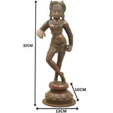 Handcrafted Bronze Vrishavahana Idol | Panchaloha Nandi Vahana Statue | Traditional Chola Art Panchaloham Vrishabha Murti for Temple & Home Decor,Brown, 13 Inch, 1 Piece