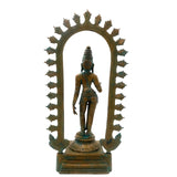 Handcrafted Bronze Goddess Parvati Idol, Panchadhatu Adi Parashakti Silai, Parvati Murti for Pooja, Home Decor, Bhoga Shakti Sculpture, Brown, 15 Inch, 1 Piece