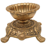 Brass Turtle Deepam Kuthu Vilakku, Traditional Pital Diya Lamp for Pooja, Nilavilakku Deepa Jyoti, Gold, 4 Inch, 1 Piece