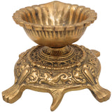 Brass Turtle Deepam Kuthu Vilakku, Traditional Pital Diya Lamp for Pooja, Nilavilakku Deepa Jyoti, Gold, 4 Inch, 1 Piece