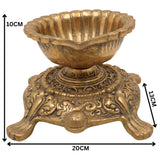 Brass Turtle Deepam Kuthu Vilakku, Traditional Pital Diya Lamp for Pooja, Nilavilakku Deepa Jyoti, Gold, 4 Inch, 1 Piece