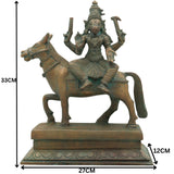 Handcrafted Bronze Varahi Amman Idol in Panchaloha – Chola Style Goddess Varahi | Dandini | Barahi | Shakti Devi Sculpture for Temple & Pooja (33cm),Brown, 13 Inch, 1 Piece